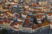 Aerial view of Alfama district, the old town in Lisbon city centre, Portugal.