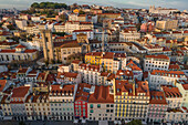 Aerial view of Alfama district, the old town in Lisbon city centre, Portugal.