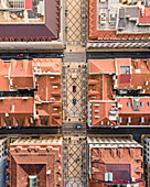 Luftaufnahme der Innenstadt von Lissabon von oben, Portugal.