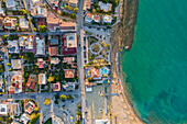 Luftaufnahme von San Leone, Agrigento, Sizilien, Italien.