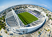 Tel Aviv, Israel - 5. September 2021: Panoramablick aus der Vogelperspektive auf das neu renovierte Bloomfield-Stadion, Tel-Aviv, Israel.