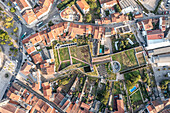 Aerial view of underground city garage in Guimaraes, Portugal.
