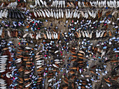 Aerial view of a bustling cattle market with vibrant crowds and traditional activities, Chittagong, Bangladesh.