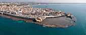 Panorama-Luftaufnahme der Altstadt von Akko Altstadt von Akko, Israel.