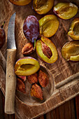 Pit the plums