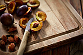 Pit the plums