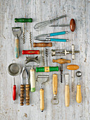 Various vintage kitchen utensils