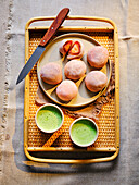 Strawberry mochi with azuki bean paste
