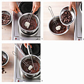 Melt the chopped chocolate over a bain-marie