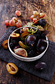 Autumn fruit mix with plums and figs