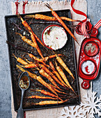 Roasted carrots with lemon and caraway butter