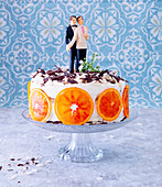 Wedding cake with coconut and blood orange