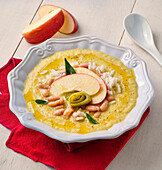 Apple and leek soup with rice