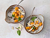 Vanilla chia pudding with papaya and coconut