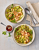 Vegetable fried rice with prawns