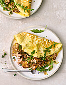 Omelette with mushroom ragout