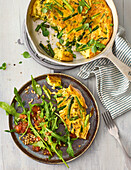 Asparagus frittata with rocket salad