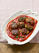 Polpette di melanzane - aubergine balls with tomato sauce
