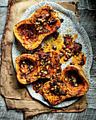 Roasted butternut squash with cumin butter and seeds