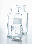 Pharmacy bottles with glass stoppers