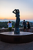 Sculpture of the Flamenco Dancer Carmen Amaya at sunset in Begur, Spain