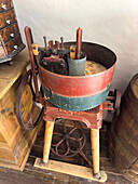 Antique cheese maker in Carter's commissary store from the 1800s at the Fort Bridger Historic Site in Wyoming.