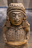 An anthropomorphic statue of a man in the National Museum of Ecuador in Quito, Ecuador. Jama Coaque Culture, 350 B.C. - 1532 A.D.