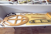 Wooden parts for a home-built glider assembly in the Southwest Soaring Museum, Moriarty, New Mexico.