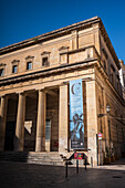 Classiche Forme Classical Music festival banner outside building, Lecce, Puglia, Italy