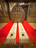 Artifacts in the Treasure Room in the museum of the Quito Metropolitan Cathedral in Quito, Ecuador.