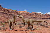 Life-size replica of the dinosaur Sarcosauris woodi at the Moab Giants dinosaur park in Moab, Utah.