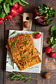 Pumpkin schiacciata (Tuscan flatbread) with herbs