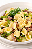 Orecchiette con salsiccia (Orecchiette with salsiccia, Italy)
