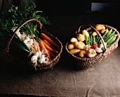 Baskets of vegetables