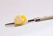 Curl of butter on knife