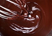 melted chocolate with whisk