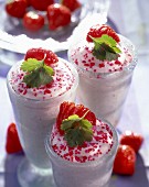 Strawberry mousse with coriander