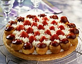 Saint Honore strawberry cake dessert