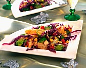 Red cabbage and hazelnut salad
