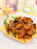 Pan-fried mushrooms on toast