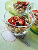 Knuspriges Erdbeer-Rhabarber-Dessert