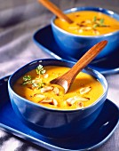 Creamed carrot soup with almond milk