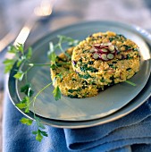 Millet, shallot and herb cakes