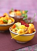 Ras-el-Hanout:Vegeterian couscous with old-fashioned vegetables and dried fruit