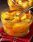 Peach soup with mint