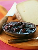 Ossau-Iraty cheese and dark cherry jam