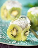 Coconut and kiwi mousse