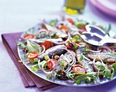 Sardine, olive and tomato salad