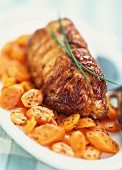 Roast veal with young carrots and cumin