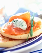 Blinis with salmon and chives